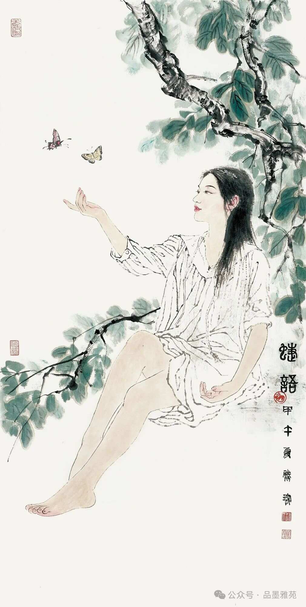 女性形体之美，国画中的柔情与雅韵