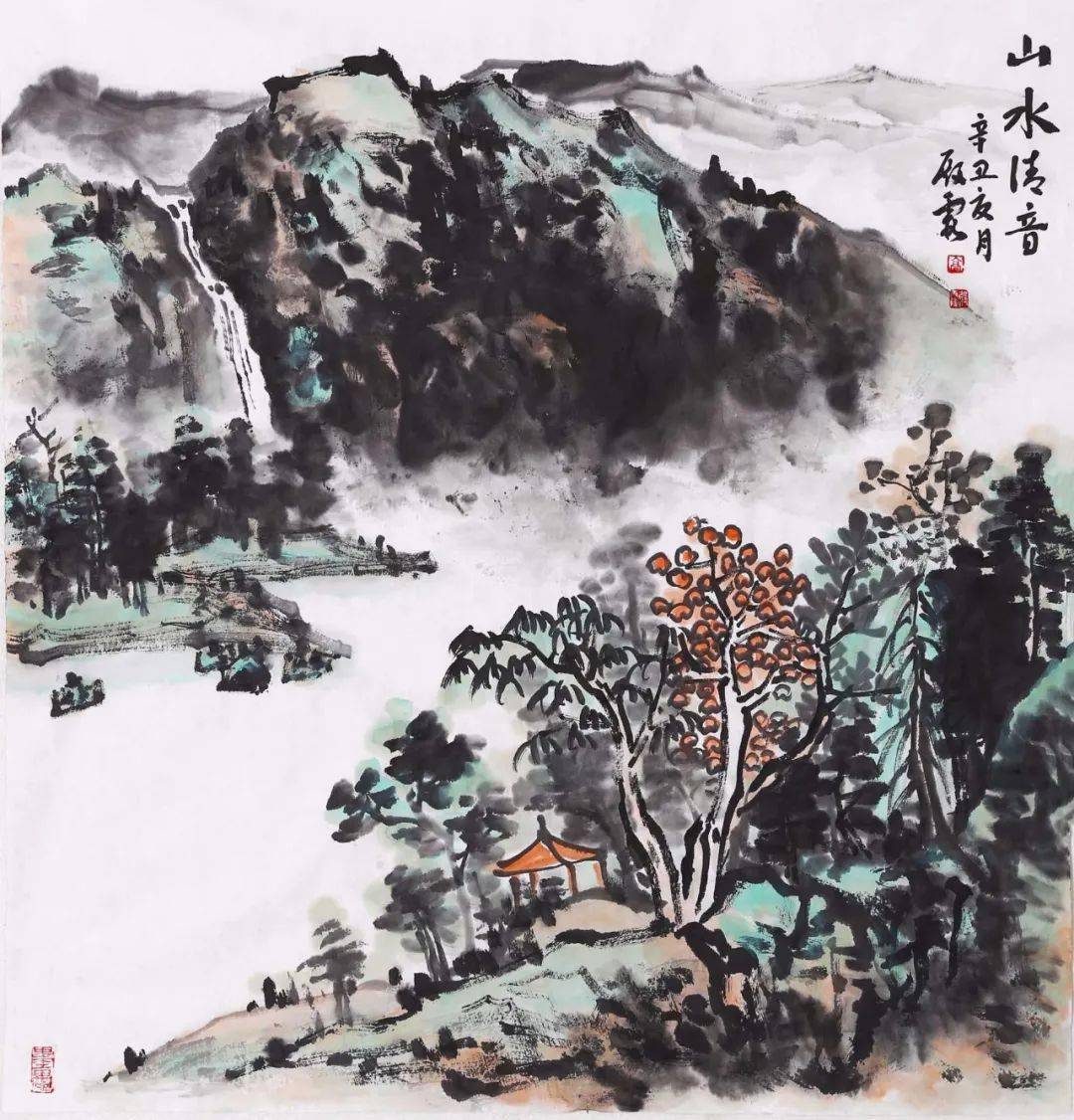 写意山水画，笔墨间的自然韵律与心灵对话