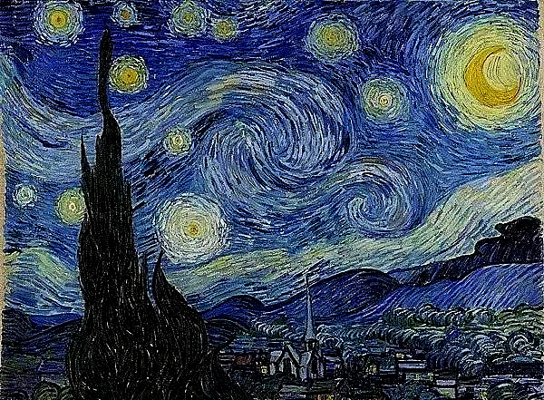 梵高最有名的三幅画，星空下的向日葵与星夜