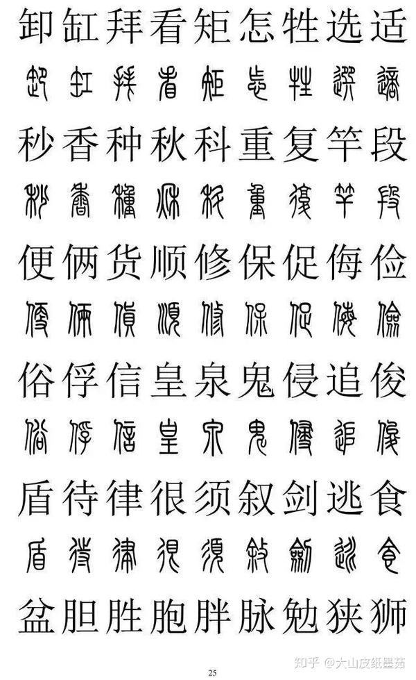 篆字大全对照表，探寻古代文字的魅力与奥秘