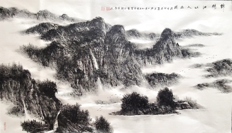 探索王中年山水画作品的艺术魅力，一幅幅墨色中的诗意世界