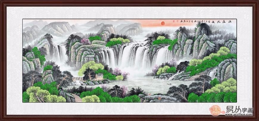 客厅山水画效果图，打造自然之美的艺术空间