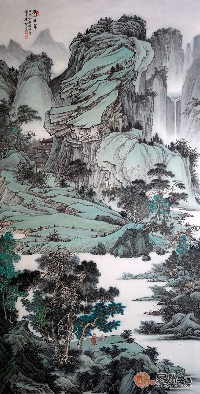 客厅里的山水诗篇，大幅国画山水画的艺术魅力