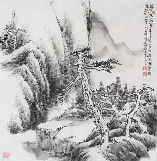 探索国画山水画作品入门，笔墨间的自然韵律