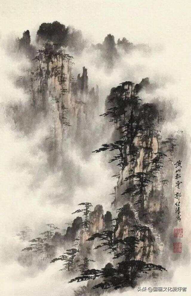 顶级黄山写意山水画，笔墨间的仙境之旅