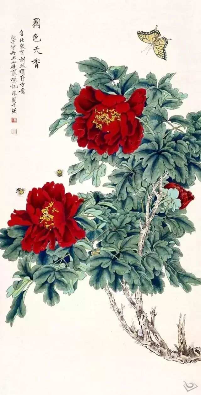 牡丹画作品欣赏，国色天香的艺术盛宴