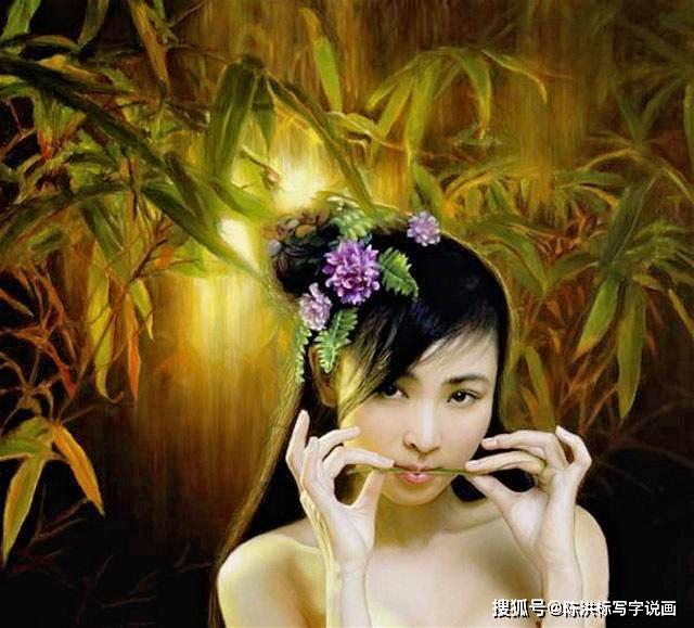 探秘山鬼油画全图，自然与情感的交响