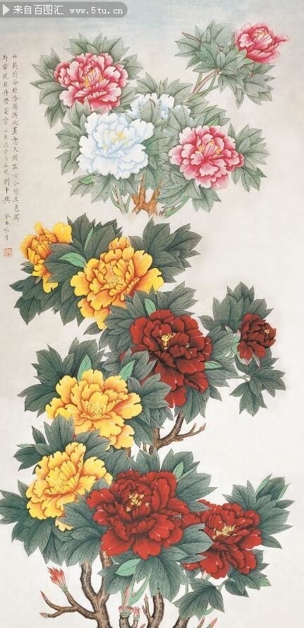 工笔牡丹，国画艺术的瑰宝——作品图片大全集赏析