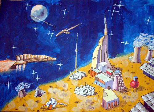 儿童科幻画作品创意说明，星际迷航，未来之梦