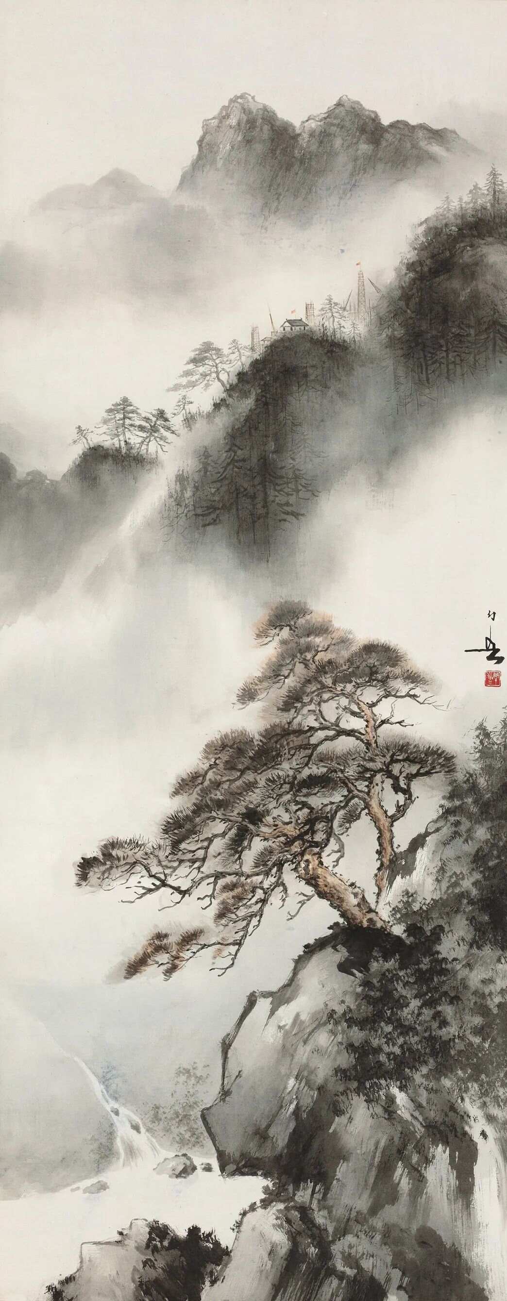 风景山水画，高清图片中的自然韵律与诗意栖居