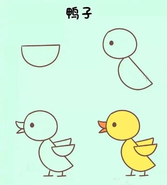 儿童画画大全，简单漂亮的动物与人物