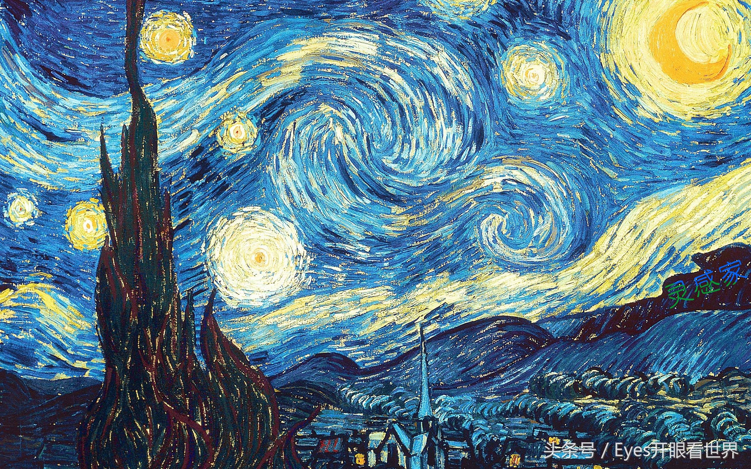 梵高画作星空的璀璨魅力，心灵的夜空与色彩的交响曲